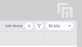 'Add device' button in upper right corner