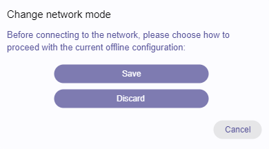 Dialog when changing to online