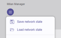 Save or load network state using main menu