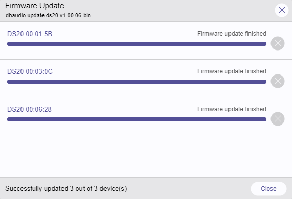 Firmware update succeeded