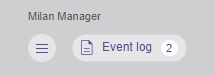 Event log button with white background