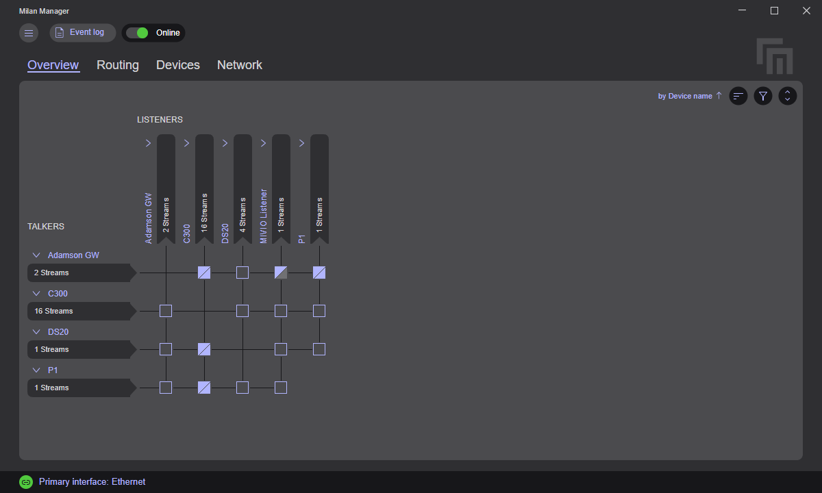 Milan manager in dark mode