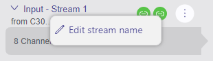 Edit stream name context menu